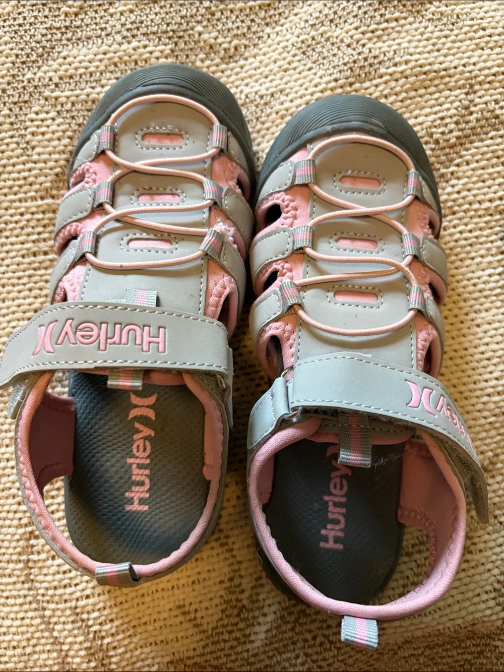 Hurley Kids Gray and Pink Closed-Toe Sport Sandals